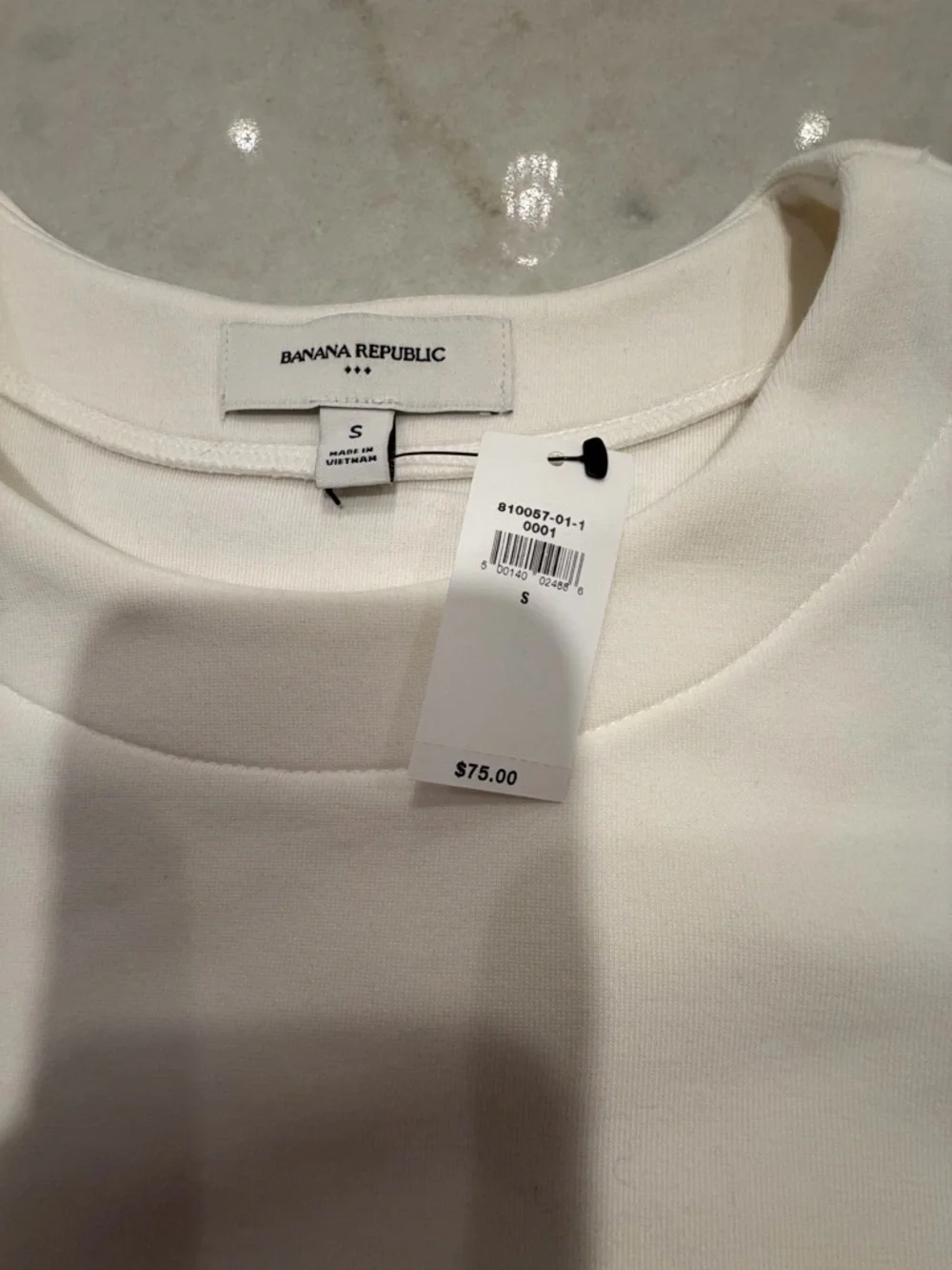 BANANA REPUBLIC Everyday Minimal Cream Crewneck Sweatshirt! NWT! S - Picture 3 of 5